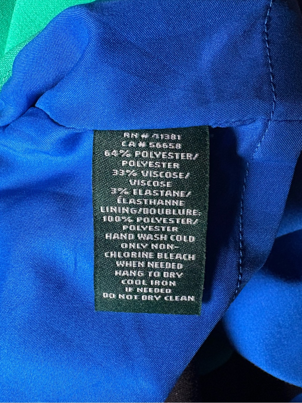Lauren Ralph Lauren Blue & Green Dress- Colorblock- NWT- Size 18W - Picture 7 of 9